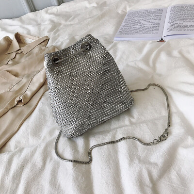 

Internet celebrity foreign gas bag summer chic new 2019 trendy Korean version of 100 rimmed bucket bag chain slanted womens bag