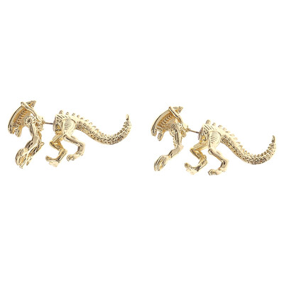 

New Mode Style Fashionable Cool Alien Earrings Black Enamel Stud Earrings For Women Animal Piercing Ear Jewelry Fashion Gifts
