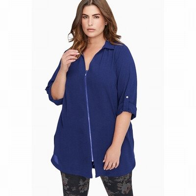 

Chiffon shirt Womens large size loose shirt coat
