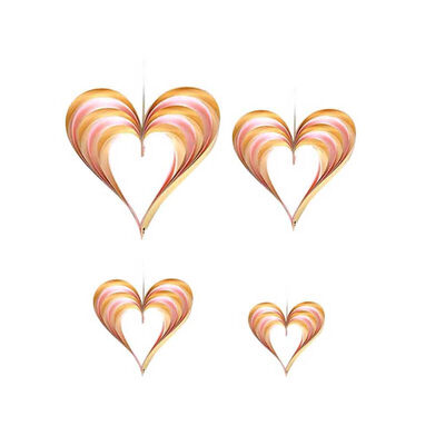 

4Pcs 3D Heart Shape Hanging Pendant Wedding Decor Valentine Party Showcase Decor