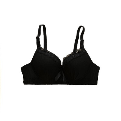 

Sexy Women Girls Bra Solid Color Ruched Lace Bow 34 Cups Push Padded Adjustable Straps Underwire Lingerie Underwear