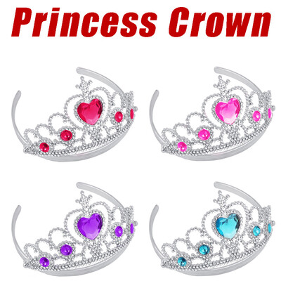 

Siaonvr 4PCS Girl Queen Princess Crown Crystal Tiara Halloween Cosplay Holiday Party Toy