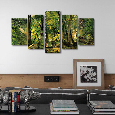 

Toponeto 5Pcs Modern Canvas Print Painting Nature Picture Wall Art Home Decor No Frame