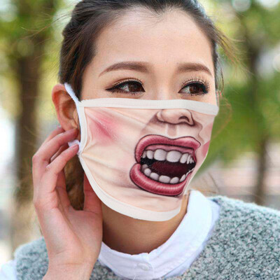 

Gobestart Unisex Woman Fun Anime Funny Expression Emotional Anti-Dust Warm Face Mask