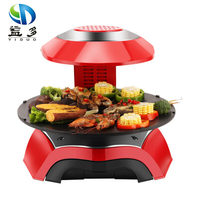 

Yiduo Korean intelligent 3D far infrared electric grill home smokeless baking tray intelligent microcomputer control 360 degree automatic rotating infrared electric baking dish barbecue LY-007