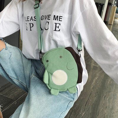 

Bag female bag 2019 new Korean version of the popular shoulder bag small fresh student cute hedgehog slung canvas bag