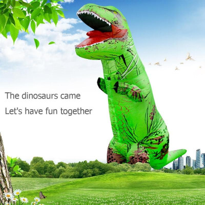 

Party Adult Inflatable Dinosaur Costume T Rex Halloween Cosplay Suit Green