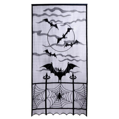 

213x101cm Halloween Decor Lace Bat Cobweb Door Window Curtain Drape Cloth Cover