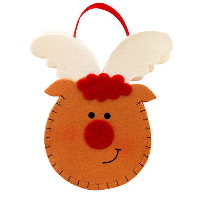 

Tailored Christmas Red Cartoon Old Man Snowman Candy Tote Child Gift Bag