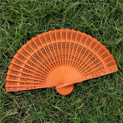 

〖Follure〗Wedding Hand Fragrant Party Carved Bamboo Folding Fan Chinese Style Wooden