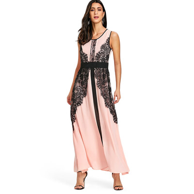 

Lace Insert Party Maxi Dress