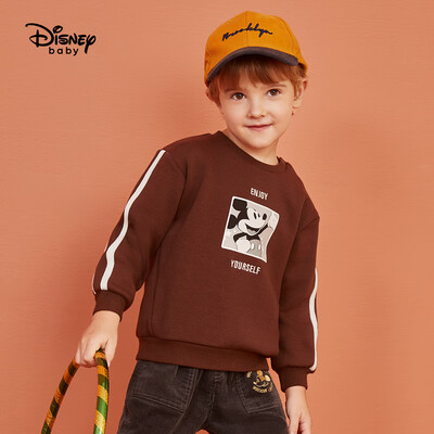 

Disney Disney childrens clothing boy child thick warm knitted not velvet sweater fashion baby clothes 2019 winter DA941EE11 dark brown 130
