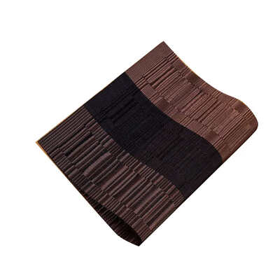

6pcs Tricolor Stripe Pattern Placemats Kitchen Table PVC Rectangle Mat Insulated Kitchen Drink Coaster