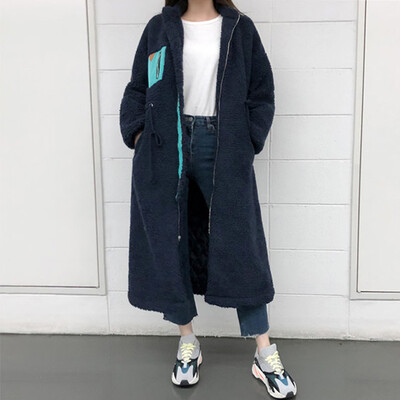 

〖Follure〗Fashion Womens Winter Patchwork Jacket Coat Warm Long Sleeves Plush Overcoat