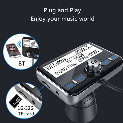 

DAB002 DAB Digital Radio Receiver BT42 FM Transmitter LCD Display USB Charger for Car Only for Countries that have DAB Signal