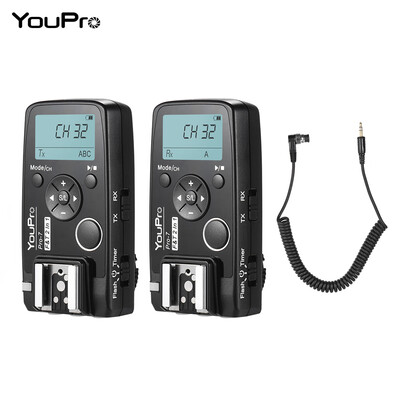 

YouPro Pro-7 Wireless Shutter Timer Remote&Flash Trigger 2in1 with DC2 25mm PC Sync & Shutter Cable for Nikon D750 D7500 D720