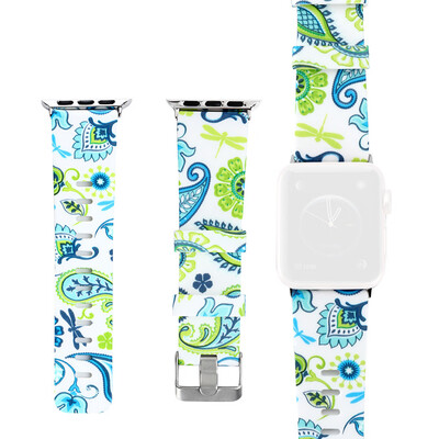 

〖Follure〗Silicone Floral Pattern Strap Replacement Watchband For Apple Watch 4321 3840mm