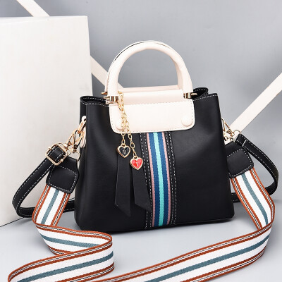 

Baggage ladiesnew fashionable Korean version of Baitao ladies collision color bucket bag with one shoulder straddle handbag