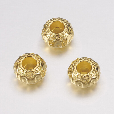 

Alloy European Beads Rondelle Golden 10x657mm Hole 3mm