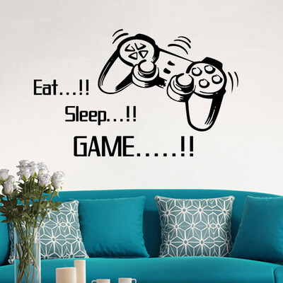 

Gobestart Eat Sleep Game Wall Stickers Boys Bedroom Letter DIY Kids Rooms Decoration Art