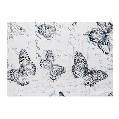 

American Cotton Linen Tablemat Floral Printed Butterfly Placemat Home Decor
