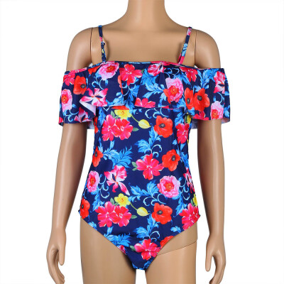 

Roseonmyhand Women Big Flower Sexy Jumpsuit Bikini