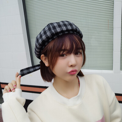 

New cute soft-and-soft-sister BeiLei hat Korean-style white-hat students sweet Japanese-style bow-bow painters hat-tide