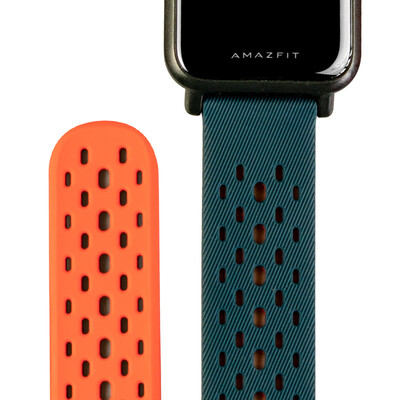 

Amazfit Porous Sports Strap Dark Blue with Ming Orange for GTR42mm GTS Youth Edition Youth Lite Health Watch