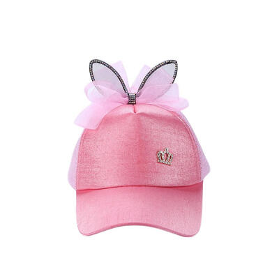 

Kids Casual Cute Baseball Cap Visor Sun Shade Hat with Silk Ribbon Ears
