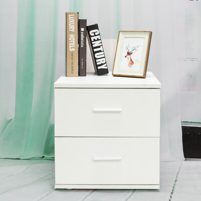 

2 Drawers Nightstand End Beside Table Storage Organizer Room Furniture White