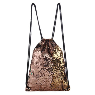 

Sequins Travel Backpacks Casual Women Schoolbags Drawstring Sports Rucksack