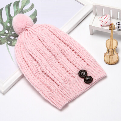 

Tailored Fashion Womens Winter Collar Plus Button Thick knit Warm Hat