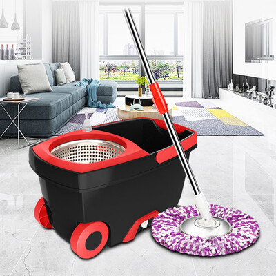 

〖Follure〗Upgraded Stainless Steel Microfiber 360 Rotating Mop And Bucket Kit Floor Clean