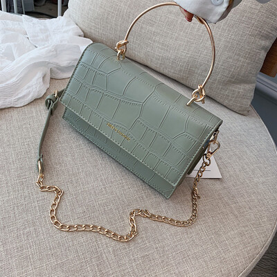

Chic texture crocodile pattern bag female 2019 new wave Korean version of the wild single shoulder slung fashion portable chain bag