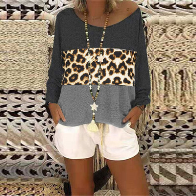 

Starmoon Women Long Sleeve V-Neck Patchwork Pullover T-Shirt Blouse Tops