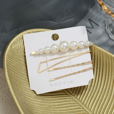 

Trendy Summer Pearl Metal Hair Clips Set For Women Hair Barrette Fashion Hairpins Handmade Beauty Accessories