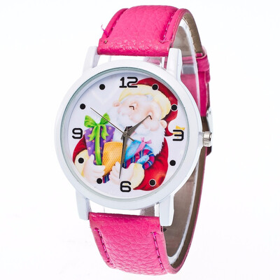 

Snowman Christmas Elderly Gift Unisex Watches Hot Design Leather Analog Quartz Watch Wristwatches Mens Watches Women Clock