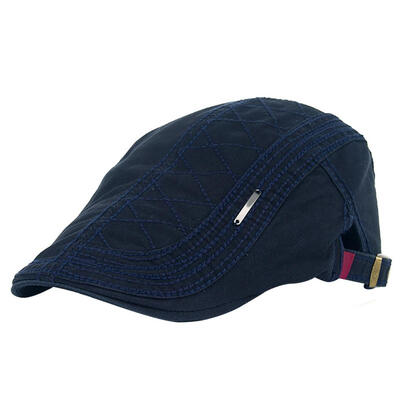 

Grid Pattern Retro Autumn Winter Cotton Men Flat Peaked Cap Newsboy Hunting Hat