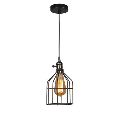 

E27 Retro Industrial Pendant Light Wrought Iron Bar Coffee Shop Chandelier
