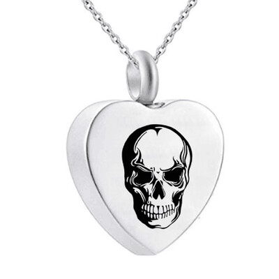 

Skull Cremation Jewelry Urn Necklace Ashes Engraved Keepsake Memorial Pendant