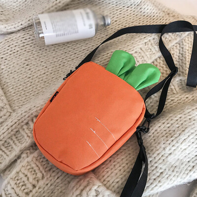 

Tailored Female Bag Creative Mobile Phone Bag Female Canvas Shoulder Bag Cute Carrot Bag