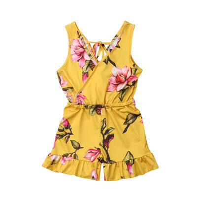 

Summer Toddler Kids Baby Girls Floral One-piece Romper Jumpsuit Outfits Summer Clothes