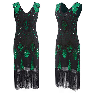 

〖Follure〗Womens 1920s Vintage Flapper Fringe Beaded Great Gatsby Party Dress