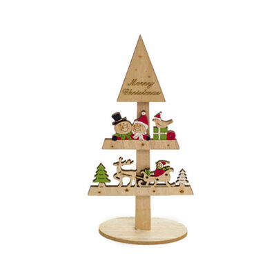

Funny Wooden Christmas Tree Ornaments Creative Painted Party Christmas Desktop Decorations Ornaments