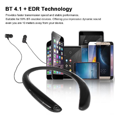 

V9 Bluetooth Headphones Wireless Neckband Headset Sports Earbuds with Mic Video Recording Camera Dual Loud Speakers Volume Control