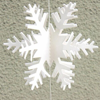 

12pcs 3D Snowflake Strings Cardboard Paper Hanging Decorations for Wedding Chris