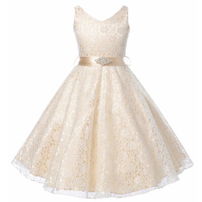 

Girls Dresses Princess Lace Party Kids Clothes Sleeveless Elegant Birthday
