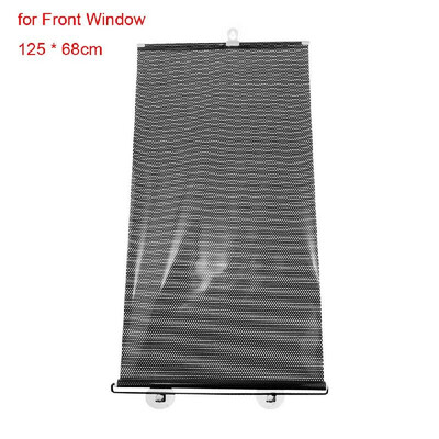 

125cm68cm Car Front Window Sunshade Curtain Roller Blinds Automatic Rolling Sun Shade
