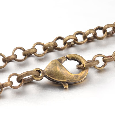 

Iron Cross Chain Rolo Chain Necklace Makings Antique Bronze 239"