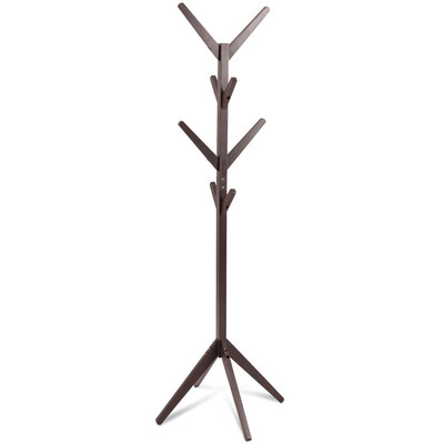 

Wood Coat Rack Clothes Holder Hall Stand